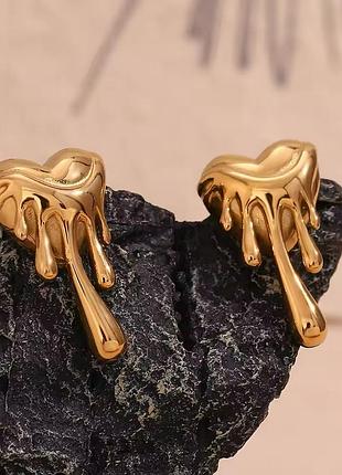Сережки нержавіюча сталь stainless steel серця