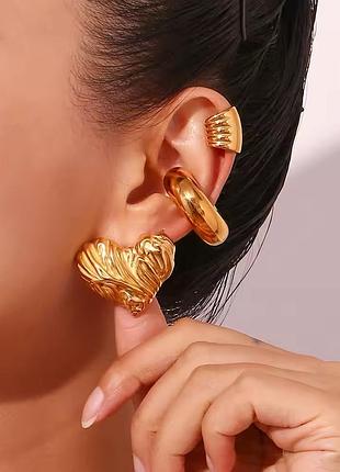 Серьги нержавеющая сталь stainless steel серьги массивные серьги