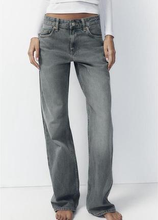 Zara базові джинси wide-leg mid-waist