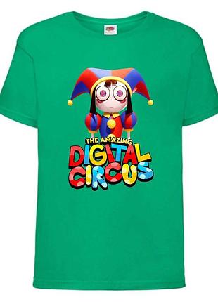 Футболка удивительный цифровой цирк (the amazing digital circus 05) зеленая, 104-116-128-140-152-164 размер