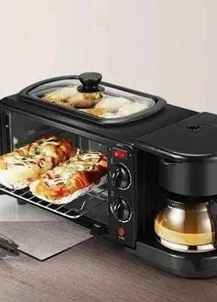 Електропіч,-електроковорідка-кавоварка domotec ms-5308b, 1050 вт, 3 в 1