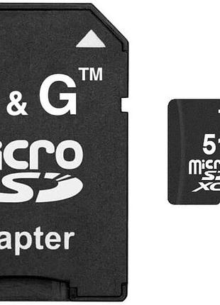 Карта памяти microsd 512 гб, class 10, с адаптером sd