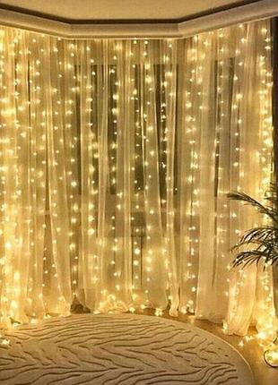 Xmas гірлянда led (водоспад 3m*3m) 480-ww теплий білий 3905