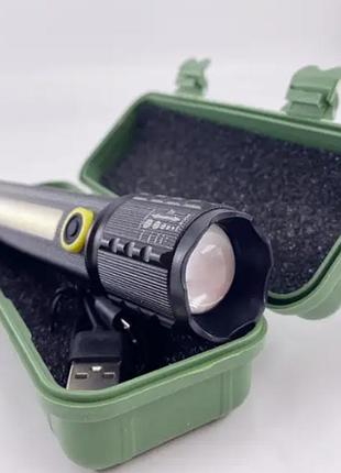 Фонарик ручной bl c72 p50 cob + usb charge 8133