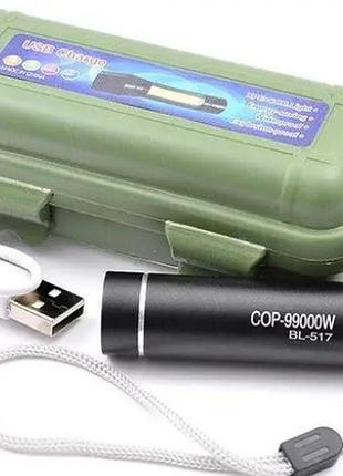 Фонарик ручной bl 517 cob usb micro charge 4788