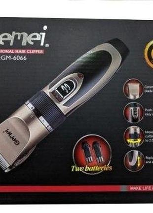 Машинка для стрижки gemei gm-6066 аккумуляторная с 4 насадками