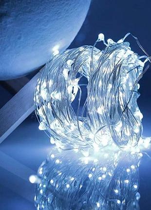 Гирлянда на батарейках + usb 3 m 30 led w white 7740