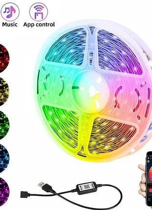 Led гирлянда bluetooth rgb лента 5m usb app bt 7995