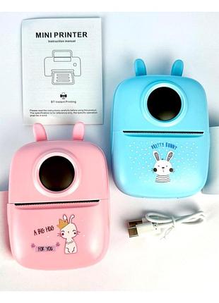 Портативный мини принтер bluetooth для смартфона mini printer d7 (24-23) 2