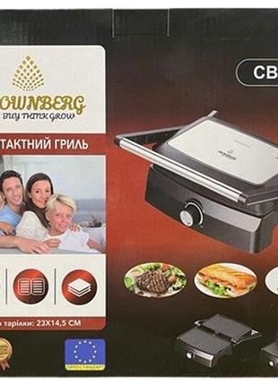 Контактный гриль crownberg cb-1082 23×14.5 см