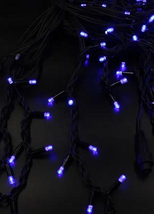 Xmas гірлянда led 200 3.3line short curtain (сосульки/бахрома) b-1 синя 10m*1,5m ул.+соїд. білий 7759
