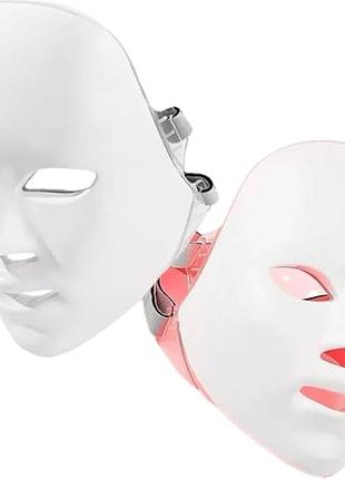 Светодиодная led-маска для лица 7 в 1 с цветной светотерапией