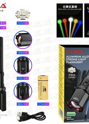 Ліхтарик ручний bailong bl cb 2506, led, 5 кольорів