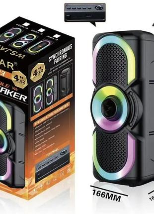Портативная колонка e‑4203 bt, bluetooth, 16 вт, rgb‑подсветка