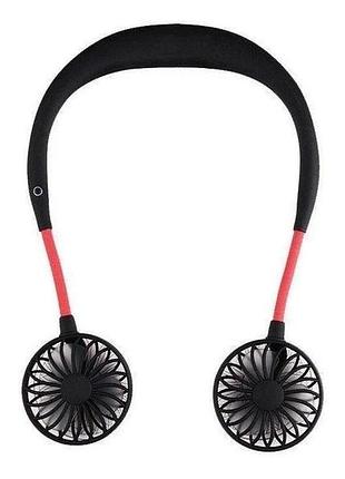 Вентилятор на шею wearable sports fan zy-a1, с аккумулятором, двойной