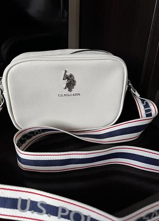 Сумка жіноча u.s. polo assn біла кросбоді