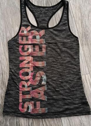 Женская спортивная майка с принтом "stronger faster" на передней части, xs