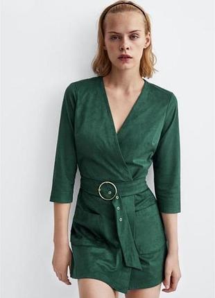 Замшевий комбінезон zara ромпер з поясом