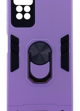 Чехол для xiaomi redmi note 12 pro 4g armored ring противоударный с подставкой сиреневый