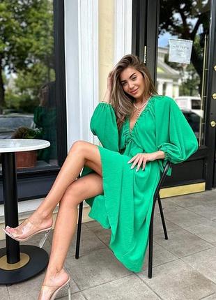 Платье жатка свободного кроя 💚