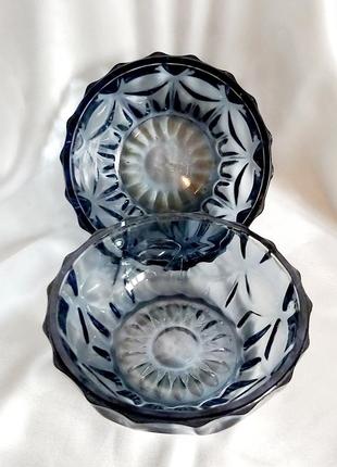 Набір салатниця кольорове скло вінтаж срср