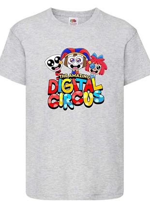 Футболка удивительный цифровой цирк (the amazing digital circus 08) серая, 104-116-128-140-152-164 размер