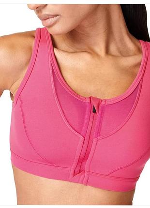 Sweaty betty женский спортивный бюстгальтер топ power icon - розовый размер l