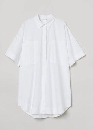 Біла сорочка великого розміру h&m