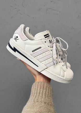 👟 кроссовки adidas superstar x neighborhood white black / наложка bs👟