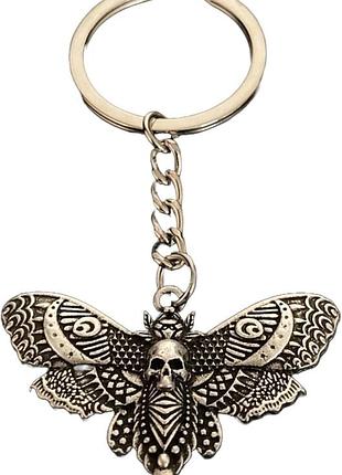 Брелок скелет мотолилек, бабочка, череп, готика, бабочка, moth, butterfly, на сумку, рюкзак, ключи, готический