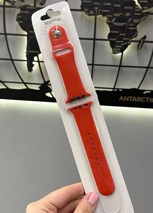 Ремешок силиконовый apple watch 42/44/45/49 mm, силиконовый качественный ремешок для епл вотч 42/44/45/49 мм (оранжевый)