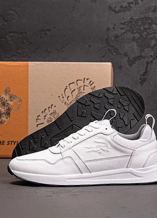 Чоловічі шкіряні кросівки lacoste classic white білі
