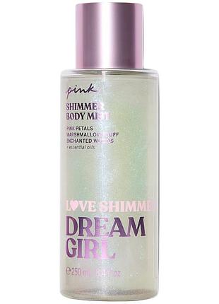 Парфумований спрей для тіла із шимером pink victoria's secret dream girl 250 мл