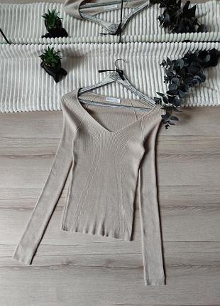 Джемпер рубчик с вырезом primark p xs