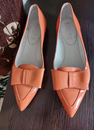 Шкіряні балетки туфлі mania made in italy