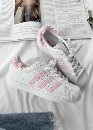 👟 кроссовки adidas superstar white pink knotted rope / наляжка bs👟