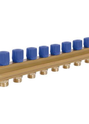 Коллектор icma с регулировочными вентилями 1" 8 выходов №1105 (blue)