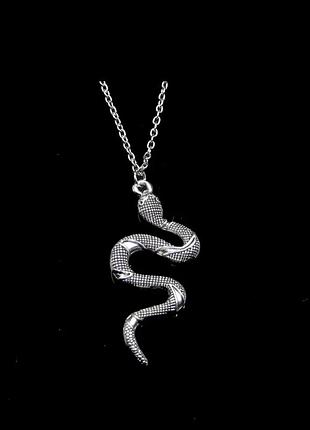 Кулон, подвеска silver snake, змея, символ мудрости и силы 2