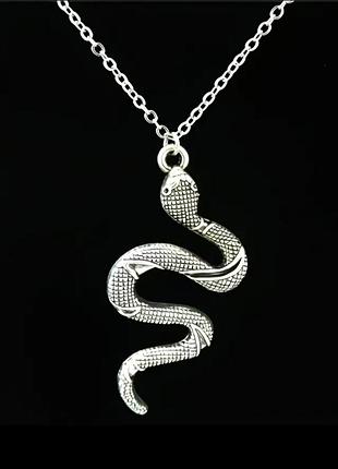 Кулон, подвеска silver snake, змея, символ мудрости и силы 3