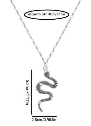Кулон, подвеска silver snake, змея, символ мудрости и силы 4