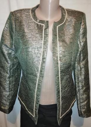 Нарядный блестящий жакет пиджак кардиган золотой