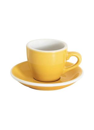 Чашка с блюдцем loveramics egg 80мл yellow