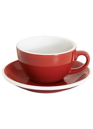 Чашка с блюдцем loveramics egg 200мл red