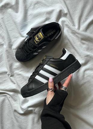 👟 кроссовки adidas superstar black / наложка bs👟