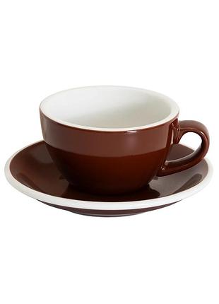 Чашка з блюдцем loveramics egg 200мл brown