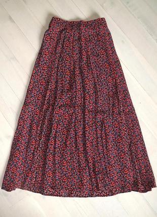 Юбка миди в мелкий цветочек с разрезами zara m
