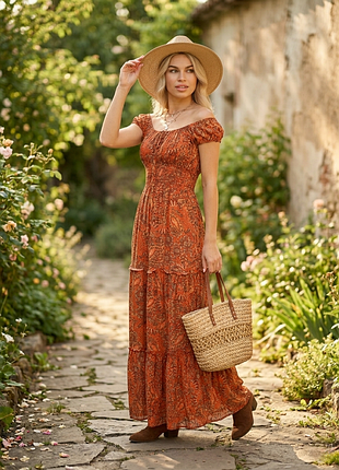 Ясквара літня сукня з віскози apricot помаранчева
