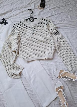 Стильна укорочена в'язана кофточка h&m