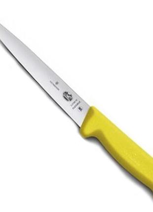 Ніж кухонний філейний victorinox fibrox 18 см, жовтий