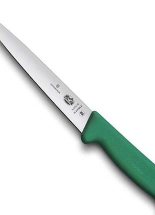 Ніж кухонний філейний victorinox fibrox 18 см, зелений